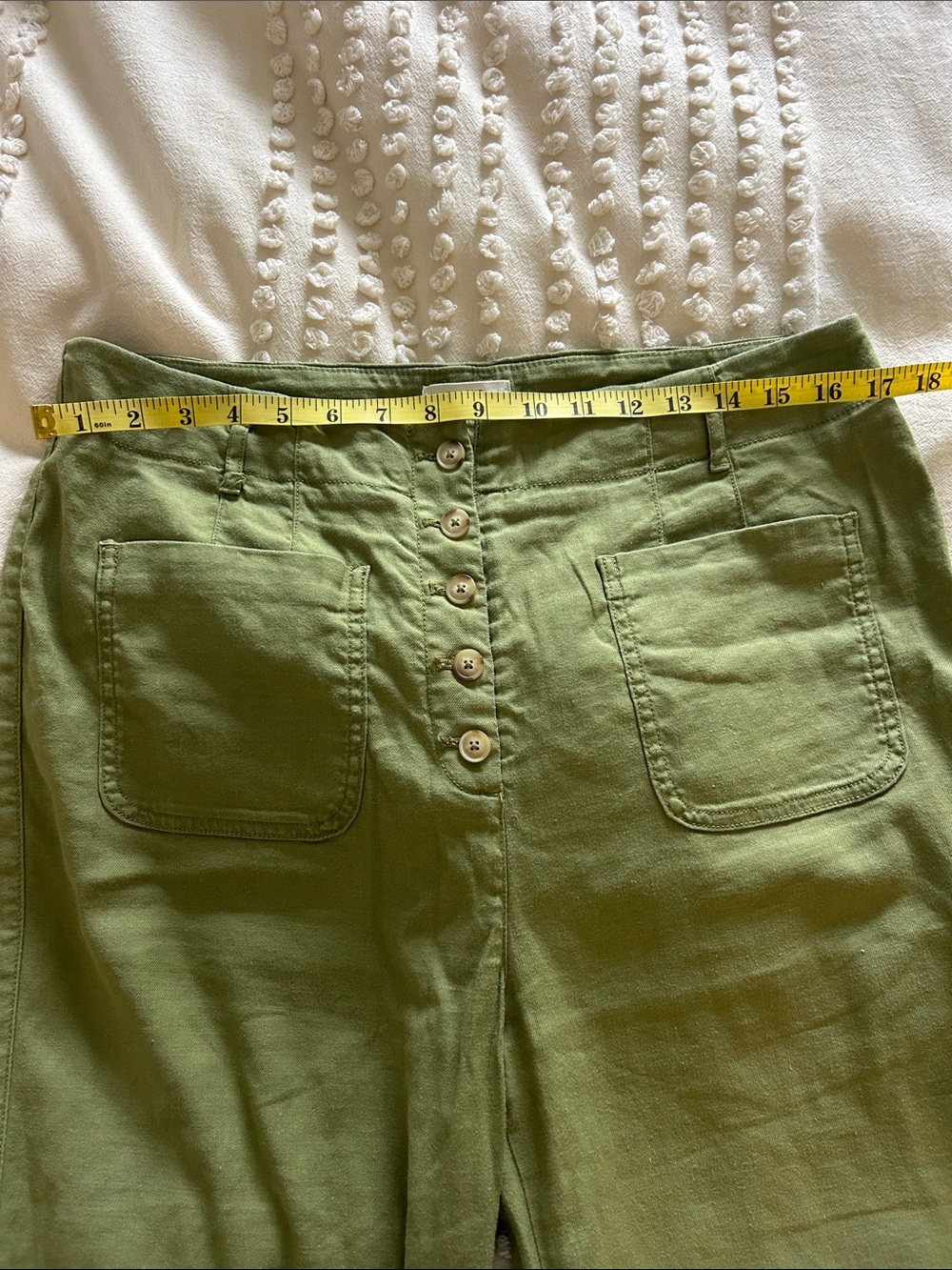 Maeve by Anthropologie Olive Green High-Rise Wide-Leg Pants - Picture 10 of 11